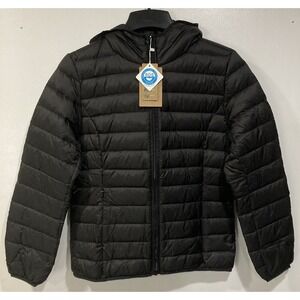 Wantdo Women's Warm Packable‎ Hooded Puffer Jacket Duck Down Quilted Black Small